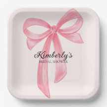 Coquette Bow Rosa Bröllopsdusch