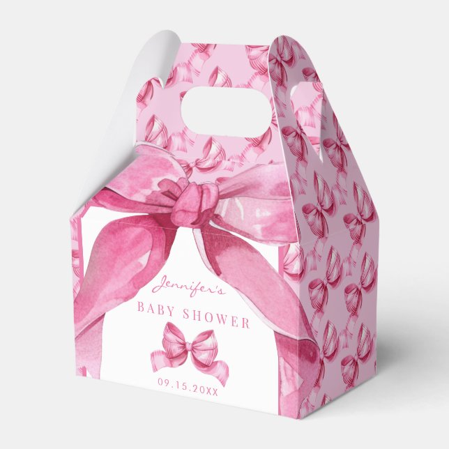 Coquette Bow | Rosa Flicka Shower Presentaskar (Framsidan Sidan)