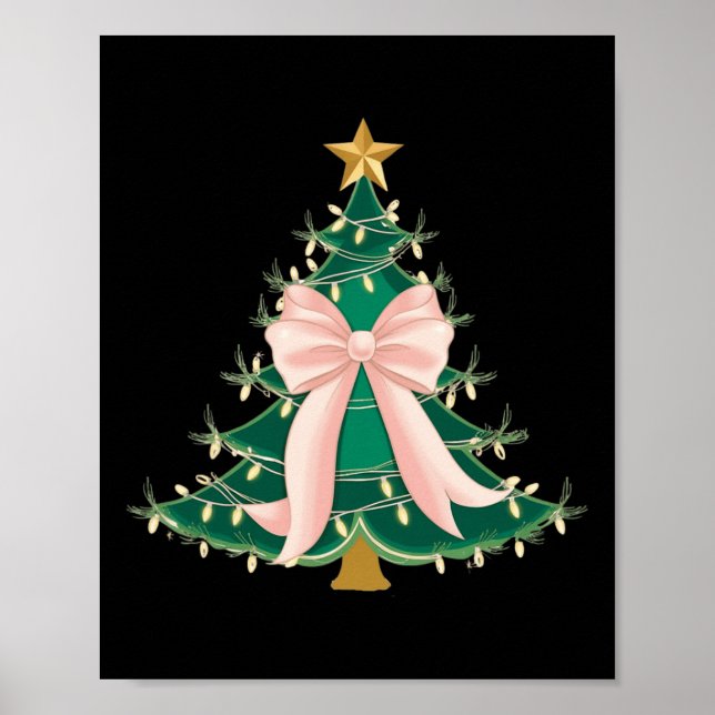 Coquette Bow Rosa Julgran Bows Julafton Women G Poster (Framsidan)