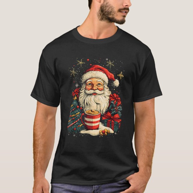Coquette Bow Santa Candy Girly Xmas Christmas Tree T Shirt (Framsida)