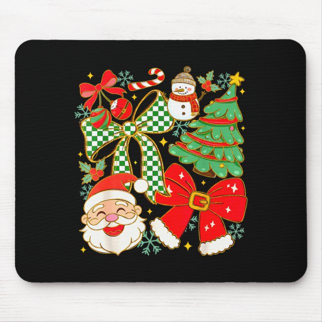 Coquette Bow Santa Claus Merry Christmas Women Xma Musmatta (Framsidan)