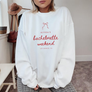 Coquette Bow Script Anpassad Systerfest Weekend T Shirt