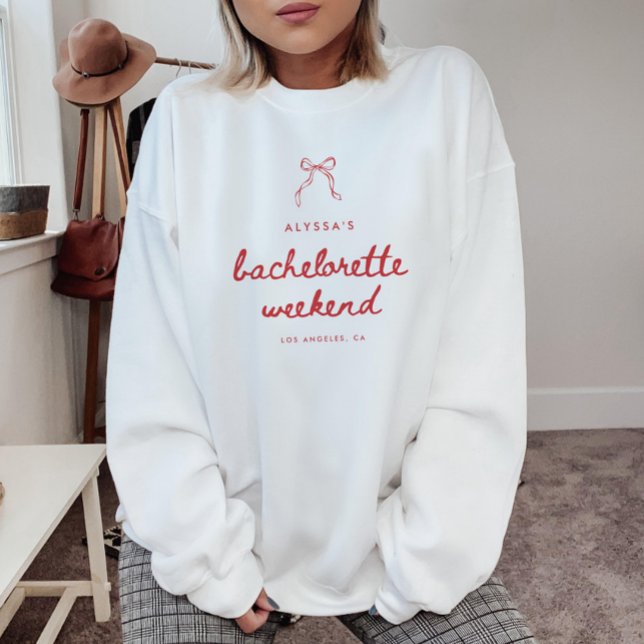 Coquette Bow Script Anpassad Systerfest Weekend T Shirt (Skapare uppladdad)