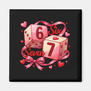 Coquette Bow Sex Sju Tärningar 67 Meme Alla Hjärta Magnet