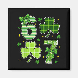 Coquette bow shamrock 67 st patricks dag 6 7 meme magnet