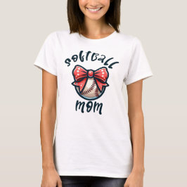 Coquette Bow Softball Mamma T Shirt