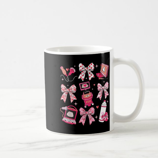 Coquette Bow Sonograf Valentine Ultraljudstekniker Kaffemugg (Höger)