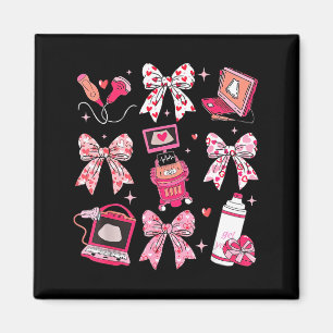 Coquette Bow Sonograf Valentine Ultraljudstekniker Magnet