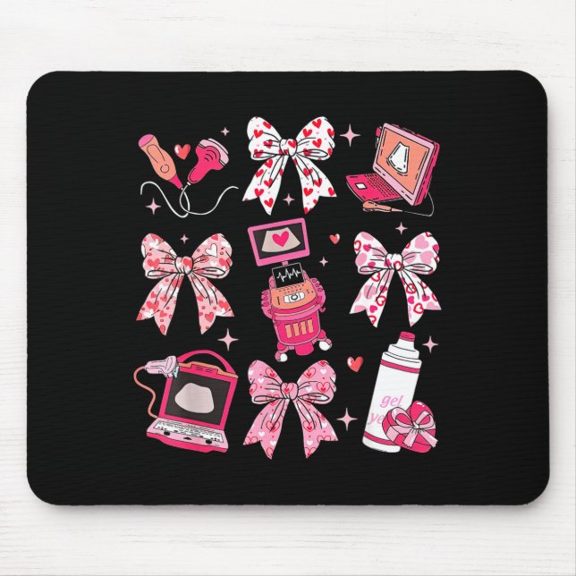Coquette Bow Sonograf Valentine Ultraljudstekniker Musmatta (Framsidan)