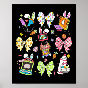 Coquette Bow Sonographer Påsk Ultrasound Tech Rd Poster