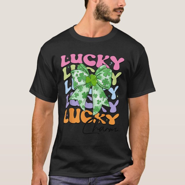 Coquette Bow St patricks day Lucky Charm Women Gir T Shirt (Framsida)