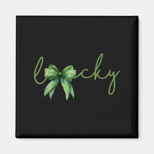 Coquette Bow St.patricks Day Lucky Shamrock Irelan Magnet (Framsidan)
