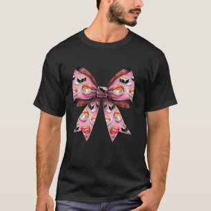 Coquette Bow Sushi Japanska Food Mönster Rosa Ribb T Shirt