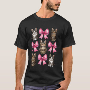 Coquette Bow Tabby Kattmamma Band Mors Dag Flicka T Shirt