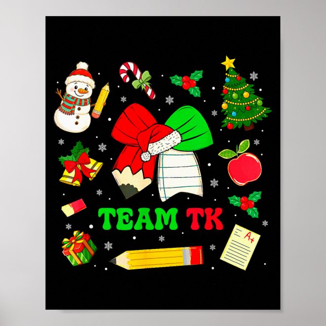Coquette Bow Team Tk Christmas Transitional Kinder Poster (Framsidan)
