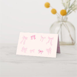 Coquette Bow Temaparty Food Label Placeringskort