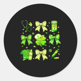 Coquette Bow Tie Nurse Funny For Girl Women St Pat Runt Klistermärke