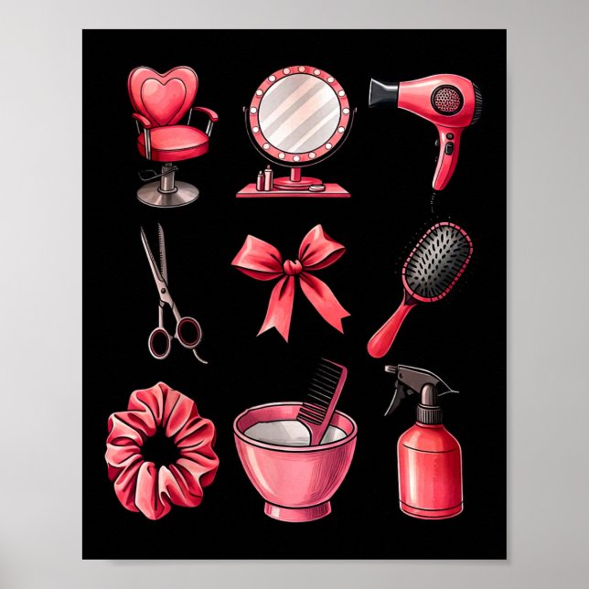 Coquette Bow Valentin Frisör Frisörska Co Poster (Framsidan)