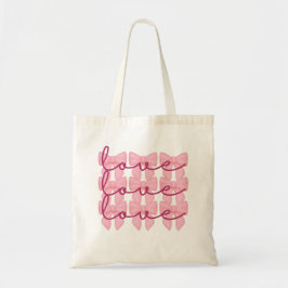 Coquette Bow Valentine Day Tote Bag, Cute Gift Tygkasse