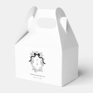 Coquette Bow Vapensköld Monogram Fransk Namn Bröll Presentaskar