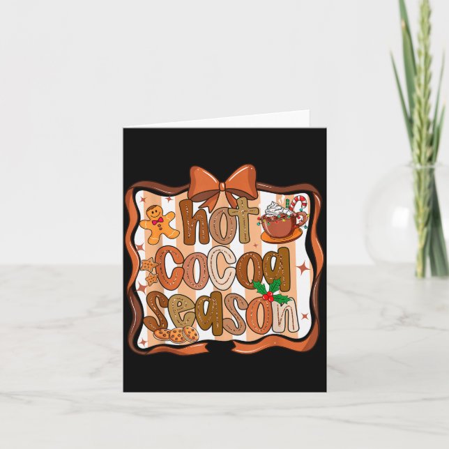 Coquette Bow Varm Choklad Säsong Pepparkakor Jul Kort (Framsida)