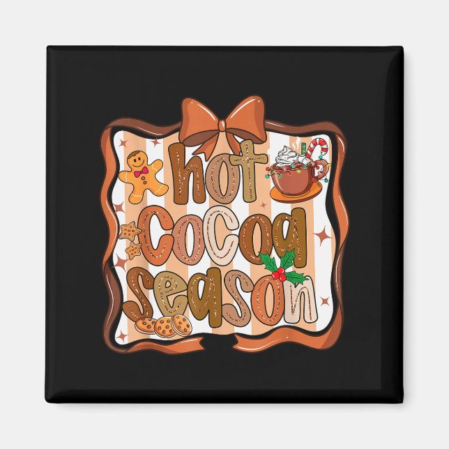 Coquette Bow Varm Choklad Säsong Pepparkakor Jul Magnet (Framsidan)
