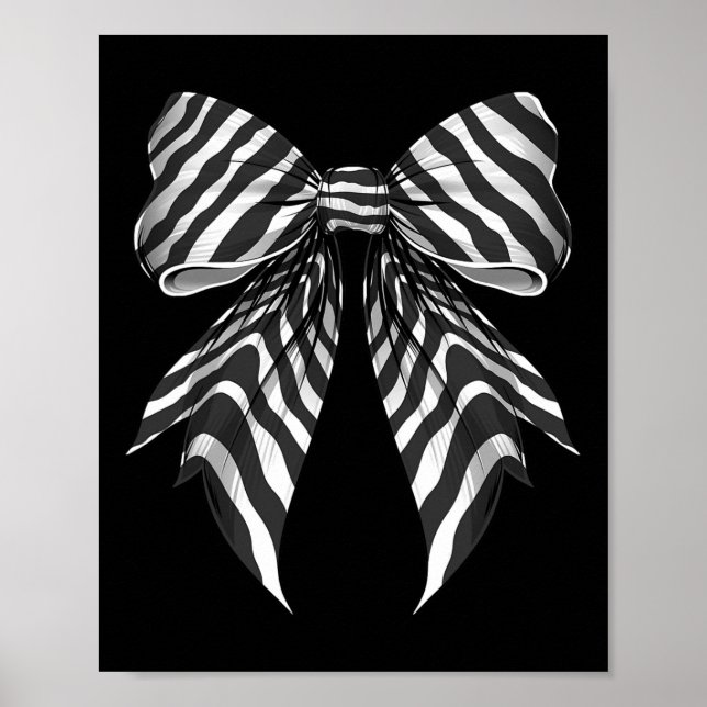 Coquette Bow Zebra Skin Mönster Cute Halloween Cos Poster (Framsidan)