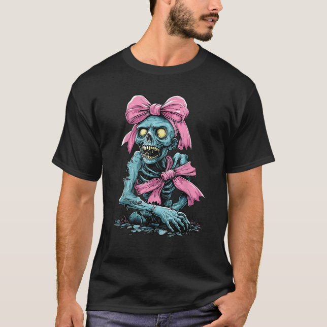 Coquette Bow Zombie Spooky Halloween Mamma Mor D T Shirt (Framsida)
