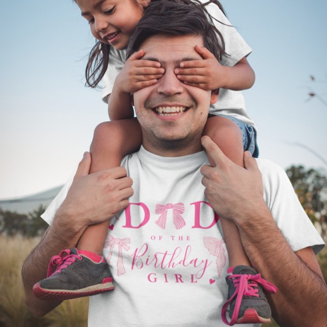 Coquette Bows Pappa i Birthday Girl T Shirt (Skapare uppladdad)