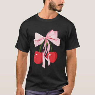 Coquette Bows with Cherries Cute Coquette Girl Clo T Shirt