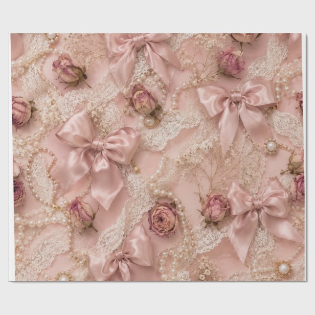 Coquette Bows Wrapping Paper Presentpapper (Platt)