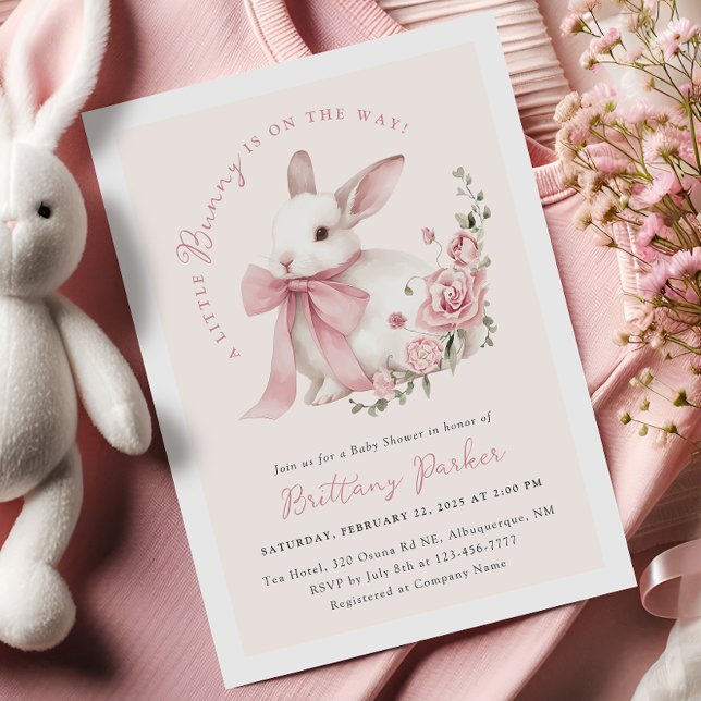 Coquette Bunny Baby Shower Inbjudningar (Skapare uppladdad)
