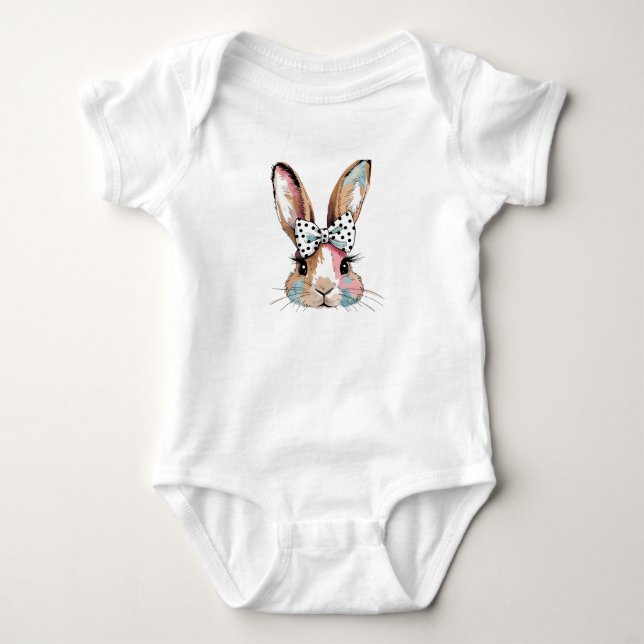 Coquette Bunny Bow Påsk Bodysuits & Ett-delar-kläd T Shirt (Framsida)