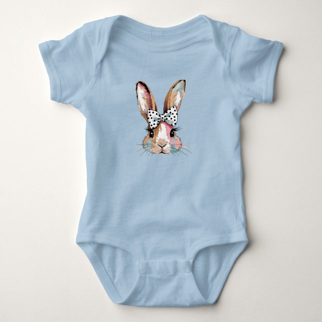 Coquette Bunny Bow Påsk Bodysuits & One-Pieces T Shirt (Framsida)