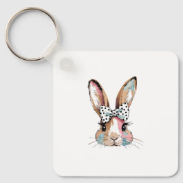 Coquette Bunny Bow Påsk Keychain - Cute & Chic! Nyckelring
