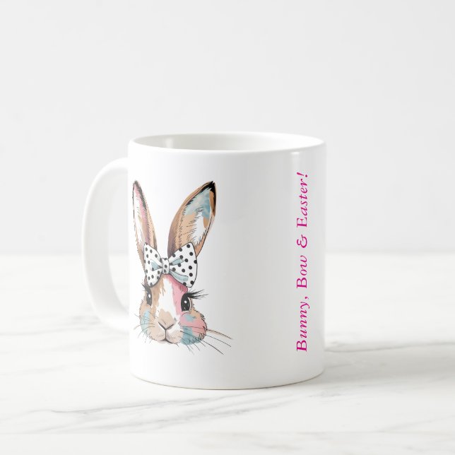Coquette Bunny Bow Påsk Mugg (Framsida vänster)
