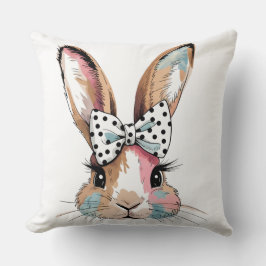 Coquette Bunny Bow Påsk Pillow - Soft & Styli Kudde