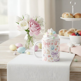 Coquette Bunny & Pink Bows Easter Mug Två-Tonad Mugg