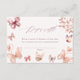 Coquette Butterfly | Butterflies Diaper Raffle Tilläggskort
