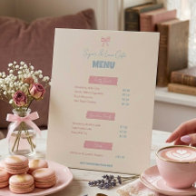 Coquette Café Meny Rosa Bow Bakery Efterrätternas