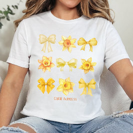 Coquette Cancer Awareness Tshirt, Daffodil Cancer T Shirt