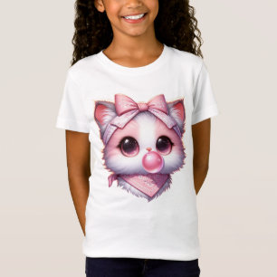 Coquette Cat Rosa Bow Ribbon Bandanna Bubble Gum T Shirt