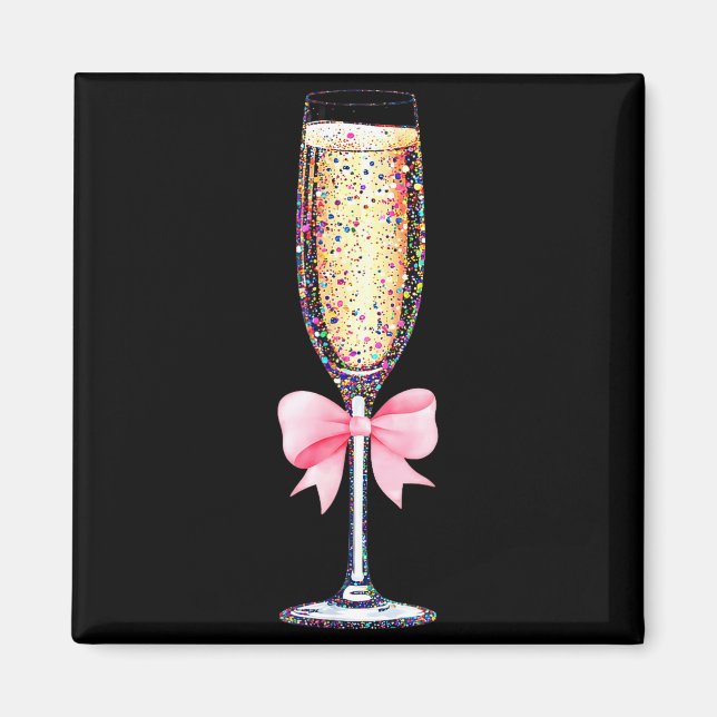 Coquette Champagne Gl Happy New Year 2026 Party Wo Magnet (Framsidan)