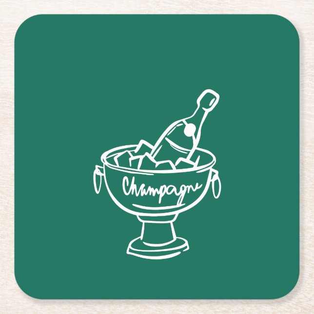 Coquette Champagne Underlägg Papper Kvadrat (Framsidan)