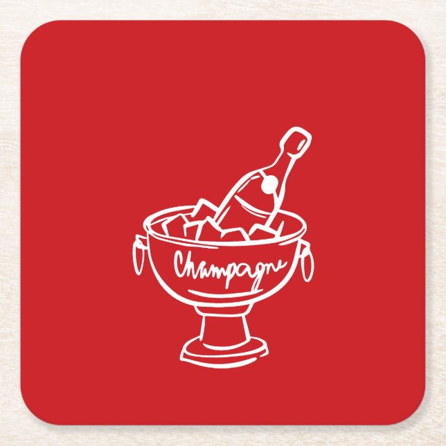 Coquette Champagne Underlägg Papper Kvadrat (Framsidan)