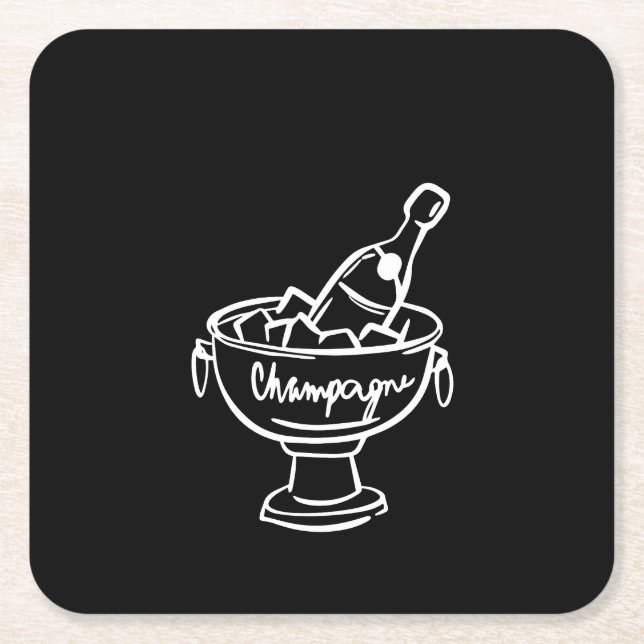 Coquette Champagne Underlägg Papper Kvadrat (Framsidan)