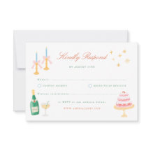 Coquette Charm Handmålad Bröllops-RSVP