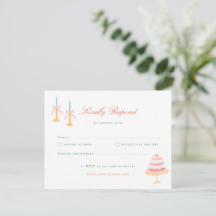 Coquette Charm Handmålad Bröllops-RSVP OSA Kort