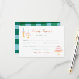 Coquette Charm Handmålad Bröllops-RSVP OSA Kort