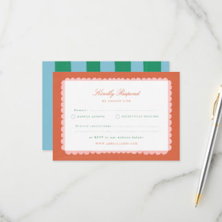 Coquette Charm Handmålad Bröllops-RSVP OSA Kort